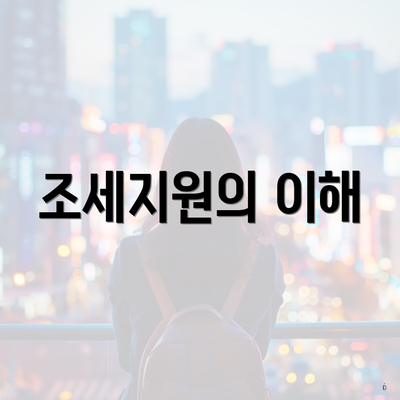 조세지원의 이해