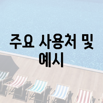 주요 사용처 및 예시