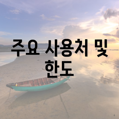 주요 사용처 및 한도