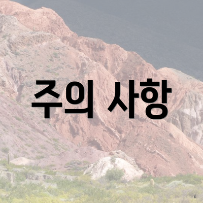 주의 사항