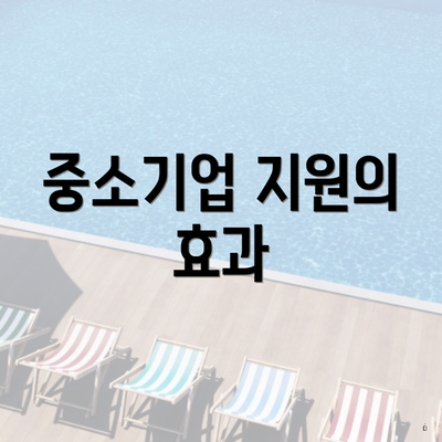중소기업 지원의 효과