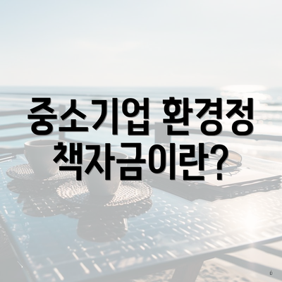 중소기업 환경정책자금이란?