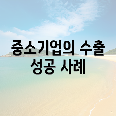 중소기업의 수출 성공 사례