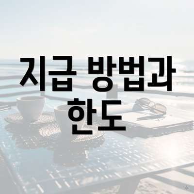 지급 방법과 한도