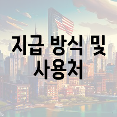 지급 방식 및 사용처