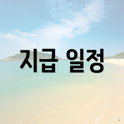 지급 일정