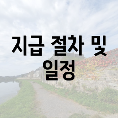지급 절차 및 일정