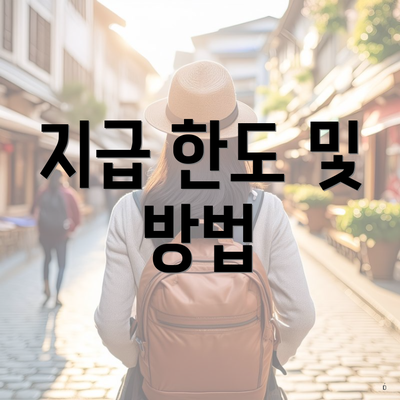 지급 한도 및 방법