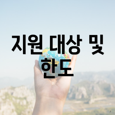 지원 대상 및 한도