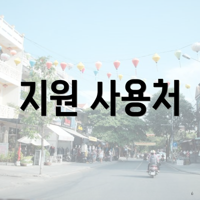 지원 사용처