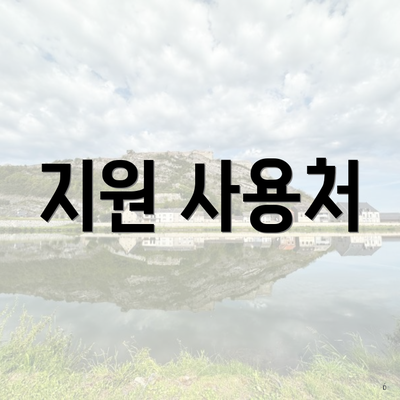 지원 사용처