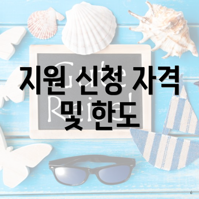지원 신청 자격 및 한도
