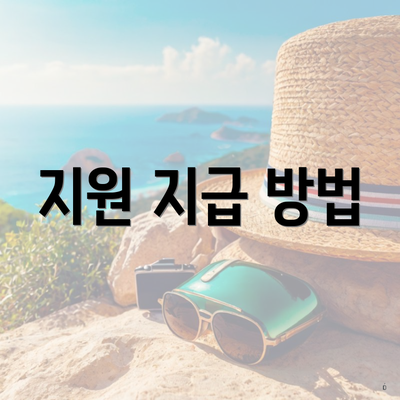 지원 지급 방법