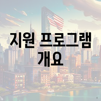 지원 프로그램 개요