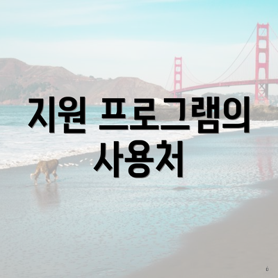 지원 프로그램의 사용처