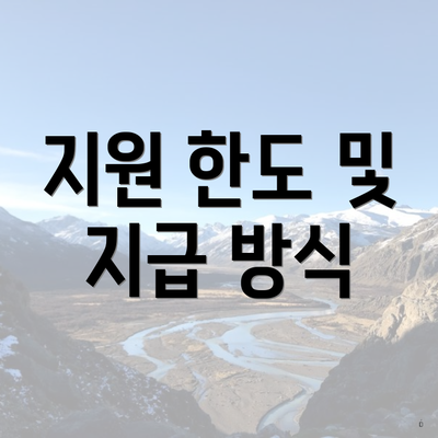 지원 한도 및 지급 방식