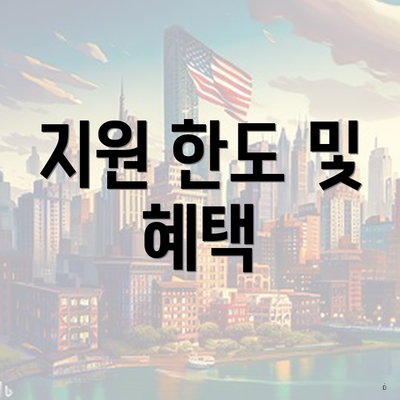 지원 한도 및 혜택