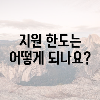 지원 한도는 어떻게 되나요?