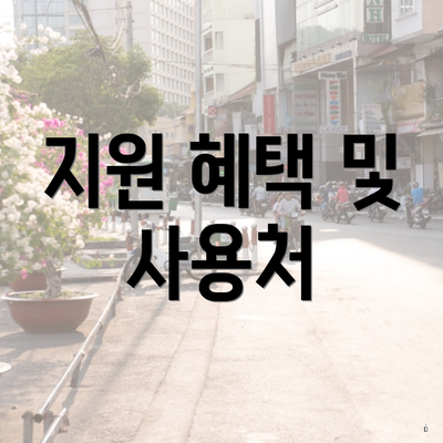 지원 혜택 및 사용처