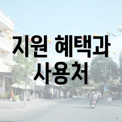 지원 혜택과 사용처