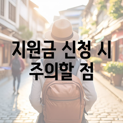 지원금 신청 시 주의할 점