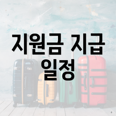 지원금 지급 일정