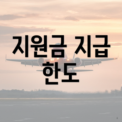 지원금 지급 한도