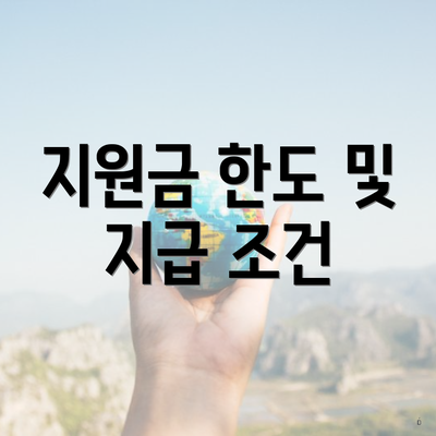 지원금 한도 및 지급 조건
