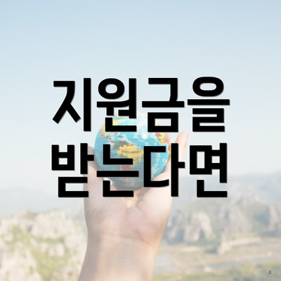 지원금을 받는다면