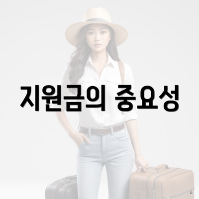 지원금의 중요성