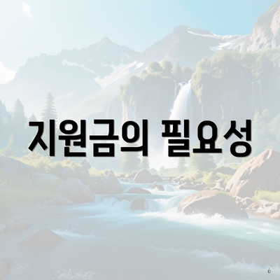 지원금의 필요성