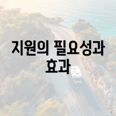 지원의 필요성과 효과