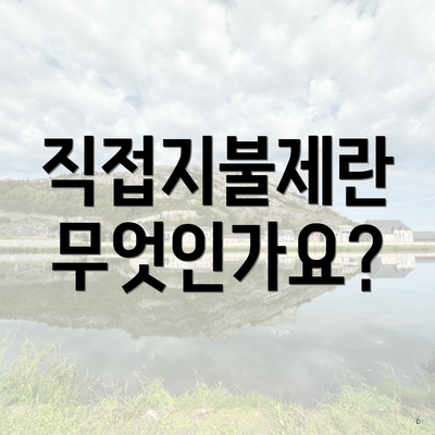 직접지불제란 무엇인가요?
