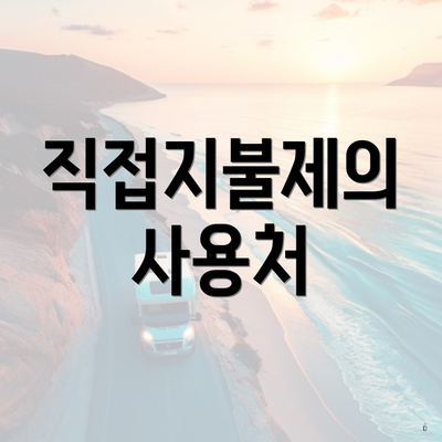 직접지불제의 사용처