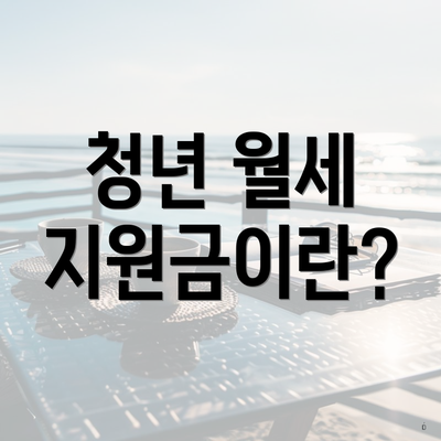 청년 월세 지원금이란?