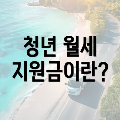 청년 월세 지원금이란?