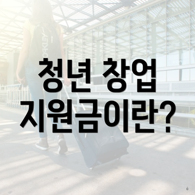 청년 창업 지원금이란?