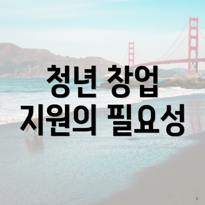청년 창업 지원의 필요성