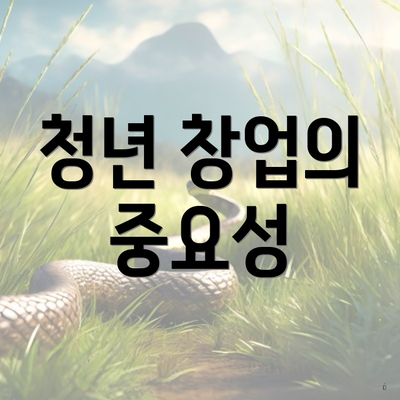 청년 창업의 중요성