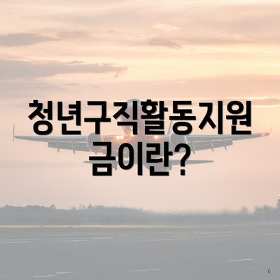 청년구직활동지원금이란?
