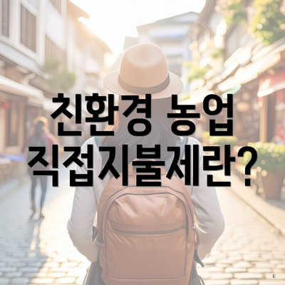 친환경 농업 직접지불제란?