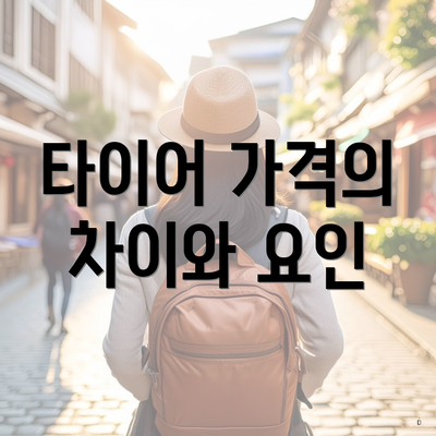 타이어 가격의 차이와 요인