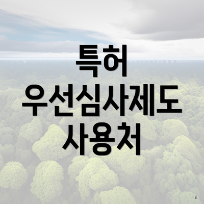 특허 우선심사제도 사용처