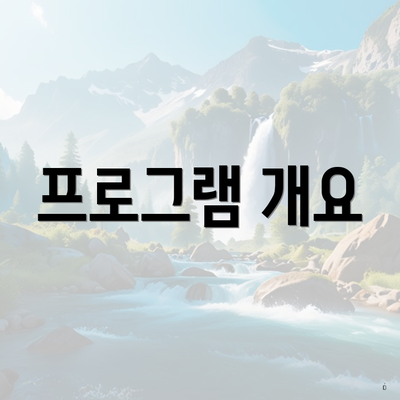 프로그램 개요