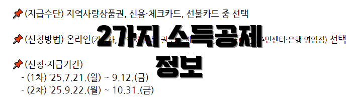 2가지 소득공제 정보