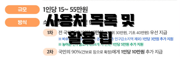 사용처 목록 및 활용 팁
