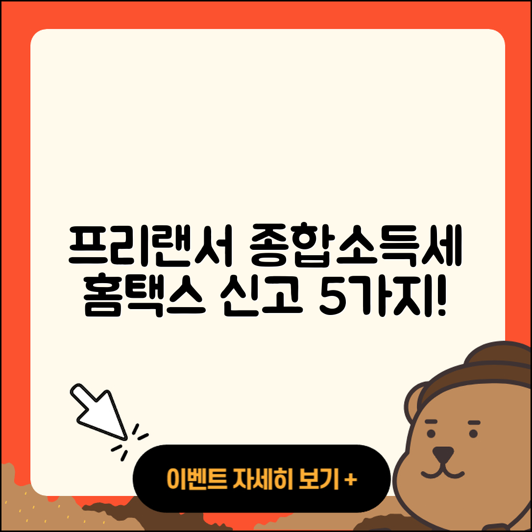 프리랜서 종합소득세 홈택스 신고 5가지 방법
